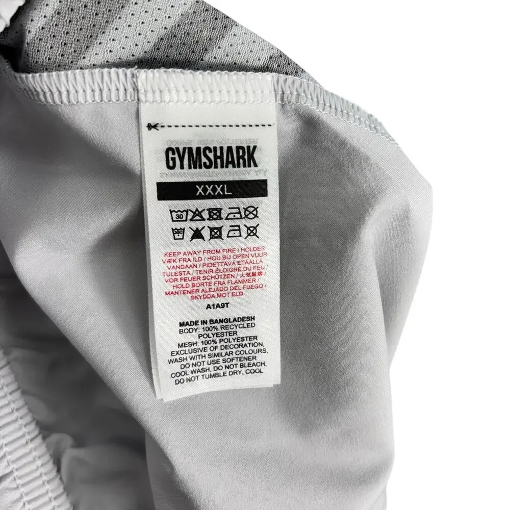 Gymshark Men's Grey Athletic Workout Running Shorts Size XXXL 3XL Mesh Panels